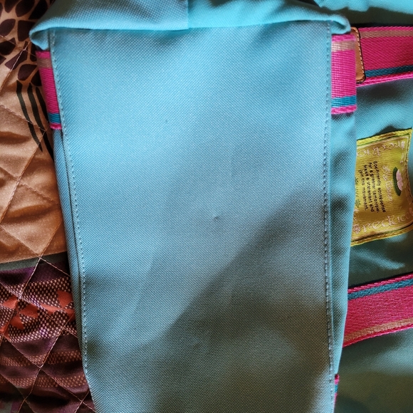 Lily Bloom NWT Handbag Beachbag Tote Oasis Pattern Turquoise/Pink - Picture 8 of 8